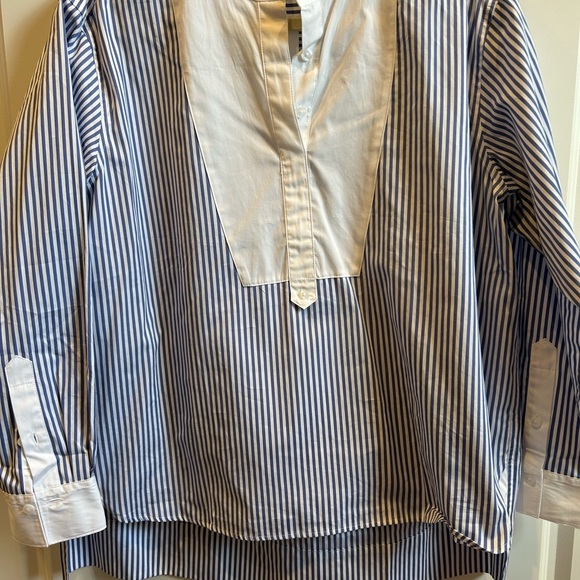 Spanx Blue and White Striped Blouse - Picture 5 of 6